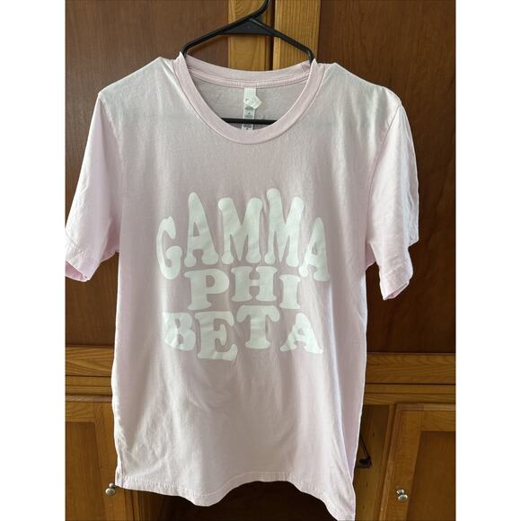 Gamma Phi Beta Light Pink T-Shirt Size Medium 100% Cotton ￼ - Picture 1 of 4